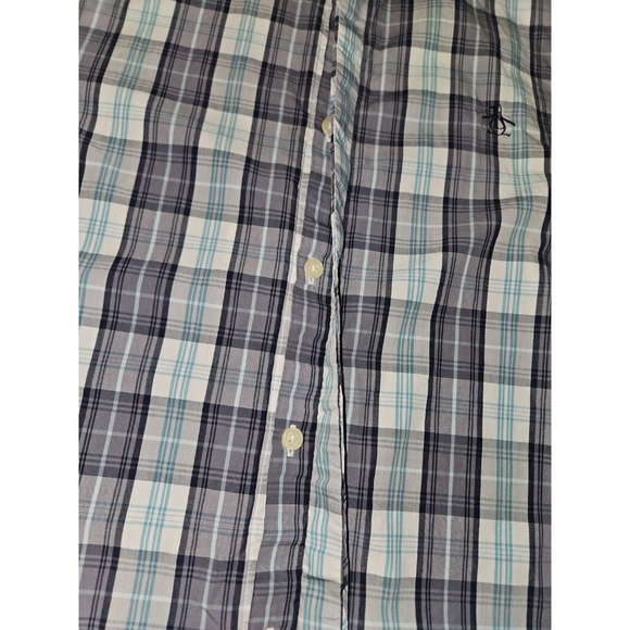 Original Penguin Men's Plaid Multicolor Longsleeve Button Up Shirt Medium - Picture 5 of 10